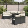 vidaXL Tuin Sofa Set met kussen 9 pcs Zwart en Cr&egrave;me poly rattan