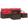 vidaXL Tuin Sofa Set 6 st Bruin poly rattan