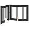 vidaXL Opvouwbaar hondenhek met standaards 2 pcs Zwart eiken 200,5 cm