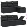 vidaXL 7-delige Loungeset met kussens poly rattan zwart