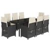 vidaXL 9-delige Tuinset poly rattan zwart