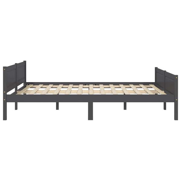 vidaXL Bedframe massief grenenhout grijs 140x200 cm