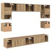 vidaXL Tv-meubelset Wandgemonteerd 8 pcs Artisan Eiken Bewerkt hout