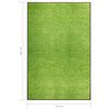 vidaXL Deurmat wasbaar 120x180 cm groen