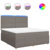 vidaXL Boxspring met matras stof taupe 180x200 cm