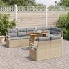 vidaXL Tuin Sofa Set met kussen met kussen 9 pcs Beige en Grijs
