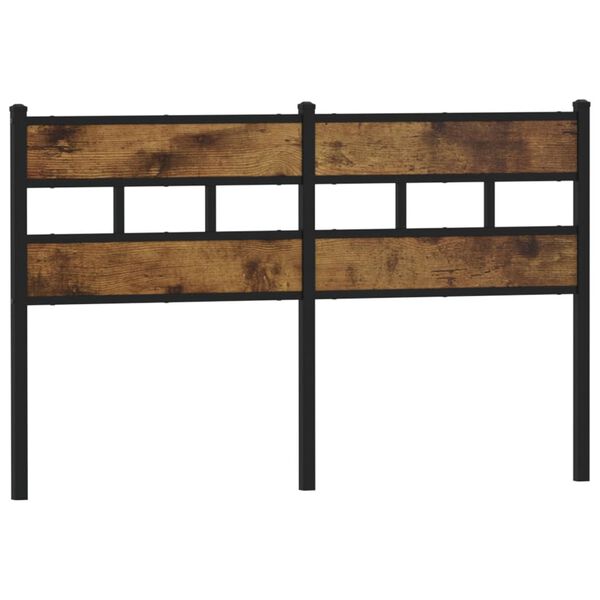 vidaXL Vervangend hoofdbord 150 cm ijzer en bewerkt hout gerookt eikenkleurig