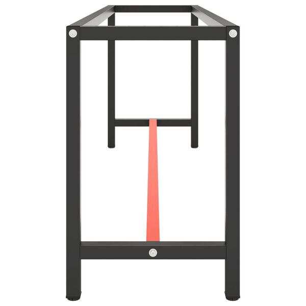 vidaXL Werkbankframe 210x50x79 cm metaal matzwart en matrood