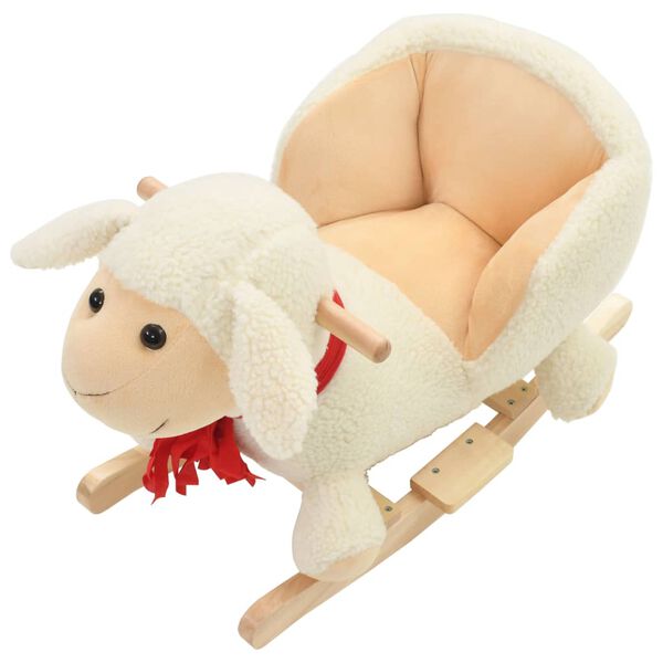 vidaXL Hobbeldier schaap met rugleuning 60x32x50 cm pluche wit