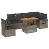vidaXL 7-delige Loungeset met kussens poly rattan grijs