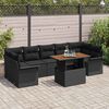 vidaXL Tuin Sofa Set met kussen 8 pcs Zwart
