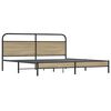 vidaXL Bedframe zonder matras metaal gerookt eikenkleurig 193x203 cm