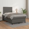vidaXL Boxspring met matras kunstleer grijs 120x190 cm
