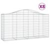 vidaXL Schanskorven 8 st gewelfd 200x50x100/120 cm ijzer