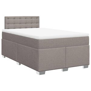 vidaXL Boxspring met matras stof taupe 120x190 cm