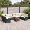 vidaXL Tuinbankenset met kussen 11 pcs Zwart poly rattan