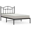 vidaXL Bedframe met hoofdbord metaal zwart 100x190 cm