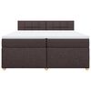 vidaXL Boxspring met matras stof donkerbruin 200x200 cm