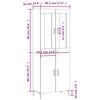 vidaXL Hoge kast 69,5x34x180 cm bewerkt hout betongrijs