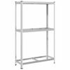 vidaXL Bandenrek 2-laags 110x40x180 cm staal&bewerkt hout zilverkleur
