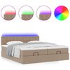 vidaXL Ottoman bed met matrassen en LED's 180x200cm kunstleer