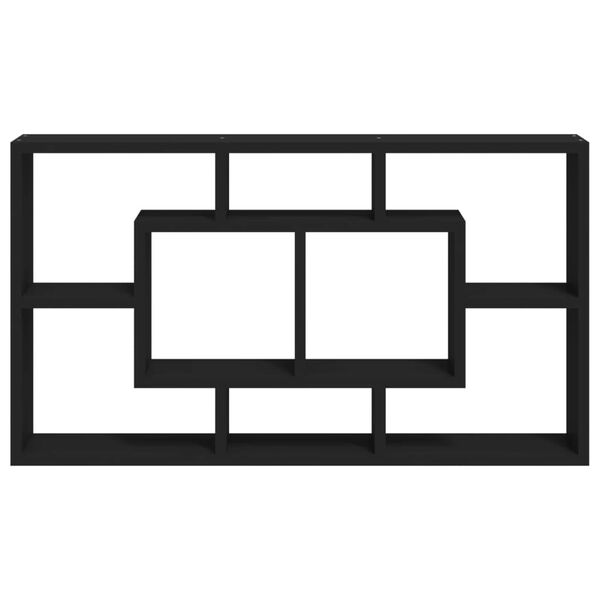 vidaXL Wandschap 8 vakken zwart