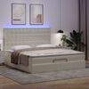 vidaXL Ottoman bed met matras en LED's 160x200cm kunstleer wit