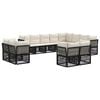 vidaXL Tuinbankenset 12 st 12-zits Zwart poly rattan
