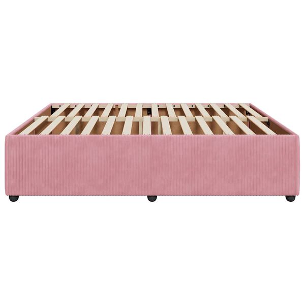 vidaXL Bedframe fluweel roze 180x200 cm