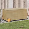 vidaXL Tuinbox met wielen 190 L poly rattan gemengd beige