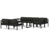 vidaXL 8-delige Loungeset met kussens aluminium antracietkleurig
