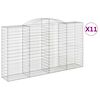 vidaXL Schanskorven 11 st gewelfd 300x50x160/180 cm ijzer