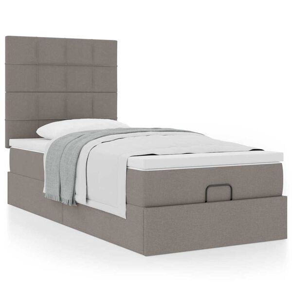 vidaXL Ottoman bed met matras 90x190cm stof taupe