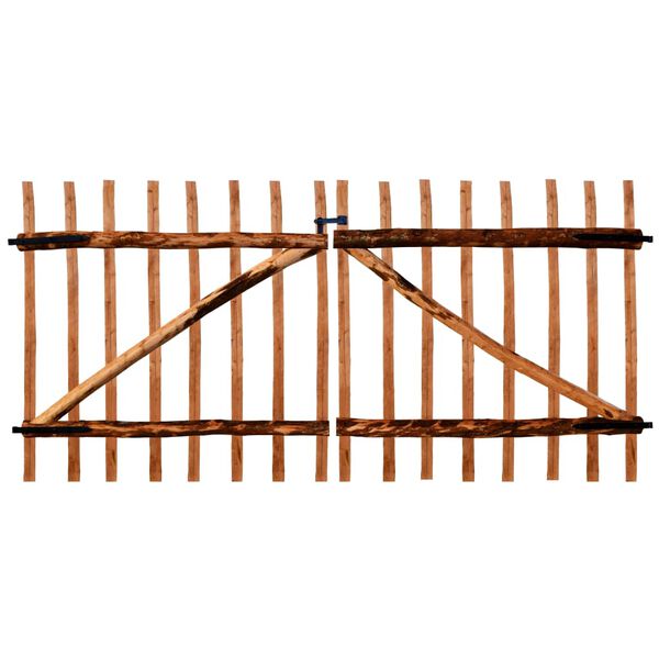 vidaXL Poort dubbel 300x150 cm ge&iuml;mpregneerd hazelaarhout