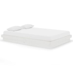 vidaXL Bedframe massief hout wit 140x200 cm