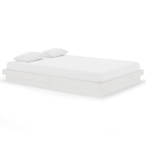 vidaXL Bedframe massief hout wit 140x200 cm