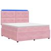 vidaXL LED Boxspring Bed met Matras Roze 160 x 200 cm Fluweel