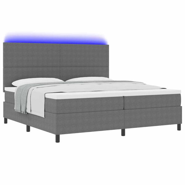 vidaXL Boxspring bed Lichtgrijs en wit. 203 x 200 x 128 cm