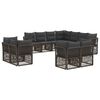 vidaXL Tuinbankenset 11 st 11-zits Grijs poly rattan