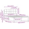 vidaXL Bedframe met Gevoerd Hoofdgedeelte Lichtgrijs 135 x 190 cm