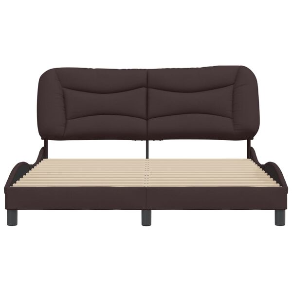 vidaXL Bedframe zonder matras "Hvar" stof donkerbruin 160x200 cm