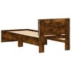 vidaXL Bedframe met hoofdbord en LED gerookt eikenkleurig 90x190 cm