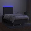 vidaXL Boxspring met matras en LED stof donkergrijs 120x200 cm