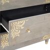 vidaXL Dressoir Grijs en Goud 60 x 33 x 75 cm Massief Mango Hout