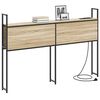 vidaXL Opberghoofdbord met Oplaadstation Sonoma eiken 123 x 15 x 98 cm