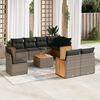 vidaXL 9-delige Loungeset met kussens poly rattan grijs