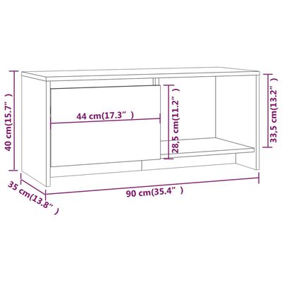 vidaXL Tv-meubel 90x35x40 cm spaanplaat betongrijs