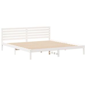 vidaXL Bedframe met hoofdeinde Wit 200 x 210 cm Massief grenenhout