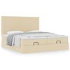 vidaXL Ottoman bed met matrassen 180x200cm stof cr&egrave;mekleurig