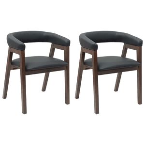 vidaXL Eettafelstoelen 2 st Massief Rubberhout Licht Bruin